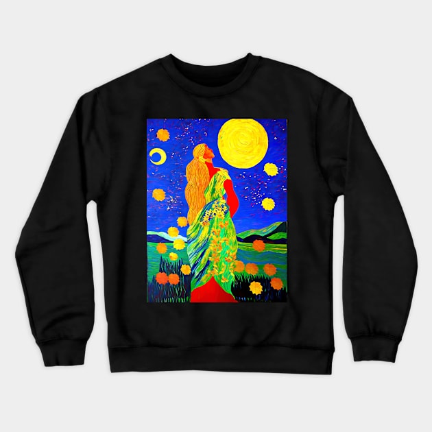 Goddess of the Autumn Equinox Crewneck Sweatshirt by secretgardener